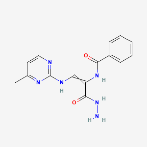 molecular formula C15H16N6O2 B1350735 N-[3-hydrazinyl-1-[(4-methylpyrimidin-2-yl)amino]-3-oxoprop-1-en-2-yl]benzamide 