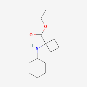 molecular formula C13H23NO2 B13507461 Ethyl 1-(cyclohexylamino)cyclobutane-1-carboxylate 