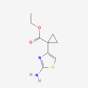 molecular formula C9H12N2O2S B13507476 Ethyl 1-(2-aminothiazol-4-yl)cyclopropane-1-carboxylate 