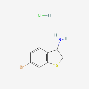 molecular formula C8H9BrClNS B13507500 6-Bromo-2,3-dihydro-1-benzothiophen-3-aminehydrochloride 