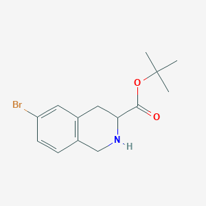 molecular formula C14H18BrNO2 B13507510 tert-Butyl 6-bromo-1,2,3,4-tetrahydroisoquinoline-3-carboxylate 