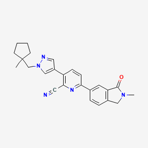 6-(2-methyl-3-oxo-2,3-dihydro-1H-isoindol-5-yl)-3-{1-[(1-methylcyclopentyl)methyl]-1H-pyrazol-4-yl}pyridine-2-carbonitrile