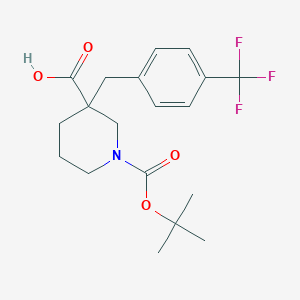 molecular formula C19H24F3NO4 B1350762 1-[(Tert-butyl)oxycarbonyl]-3-[4-(trifluoromethyl)benzyl]piperidine-3-carboxylic acid CAS No. 887344-24-3