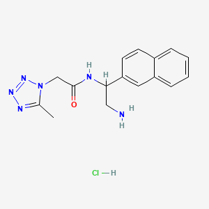 molecular formula C16H19ClN6O B13507627 N-[2-amino-1-(naphthalen-2-yl)ethyl]-2-(5-methyl-1H-1,2,3,4-tetrazol-1-yl)acetamide hydrochloride 