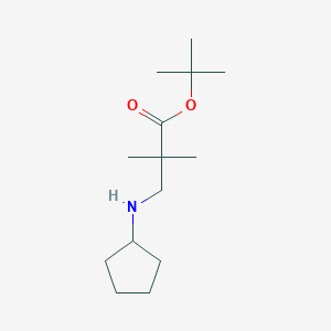 molecular formula C14H27NO2 B13507651 Tert-butyl 3-(cyclopentylamino)-2,2-dimethylpropanoate 