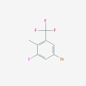 molecular formula C8H5BrF3I B13507658 5-Bromo-1-iodo-2-methyl-3-(trifluoromethyl)benzene 