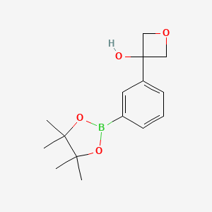 molecular formula C15H21BO4 B13507711 3-[3-(4,4,5,5-Tetramethyl-1,3,2-dioxaborolan-2-yl)phenyl]oxetan-3-ol 