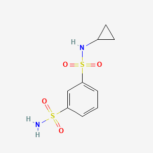 molecular formula C9H12N2O4S2 B13507754 N1-Cyclopropylbenzene-1,3-disulfonamide 