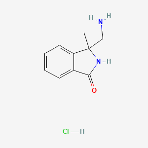 molecular formula C10H13ClN2O B13507796 3-(aminomethyl)-3-methyl-2,3-dihydro-1H-isoindol-1-one hydrochloride 