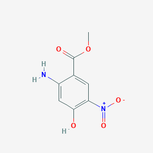 molecular formula C8H8N2O5 B13507827 Methyl 2-amino-4-hydroxy-5-nitrobenzoate 