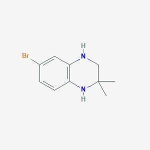 molecular formula C10H13BrN2 B13507881 6-Bromo-2,2-dimethyl-1,2,3,4-tetrahydroquinoxaline 