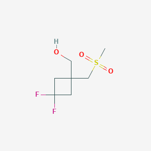 molecular formula C7H12F2O3S B13507885 [3,3-Difluoro-1-(methanesulfonylmethyl)cyclobutyl]methanol 