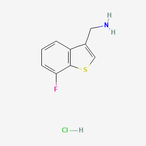 molecular formula C9H9ClFNS B13507927 1-(7-Fluoro-1-benzothiophen-3-yl)methanamine hydrochloride 