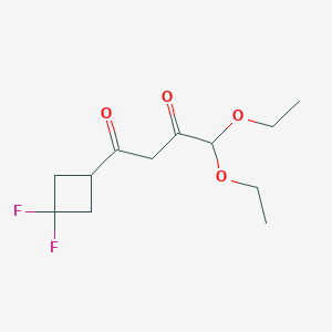 molecular formula C12H18F2O4 B13507952 1-(3,3-Difluorocyclobutyl)-4,4-diethoxybutane-1,3-dione 