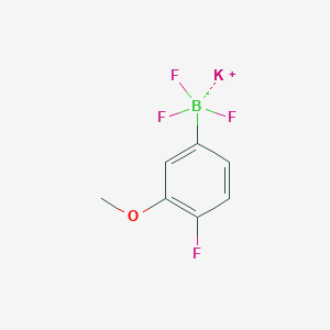 molecular formula C7H6BF4KO B13508004 Potassium trifluoro(4-fluoro-3-methoxyphenyl)boranuide CAS No. 1033592-50-5