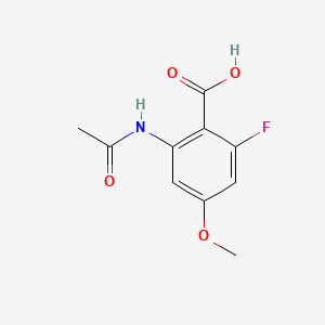 molecular formula C10H10FNO4 B13508009 2-Acetamido-6-fluoro-4-methoxybenzoic acid 