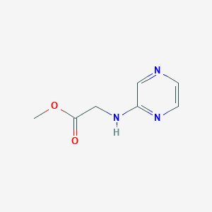 molecular formula C7H9N3O2 B13508086 Methyl pyrazin-2-ylglycinate 