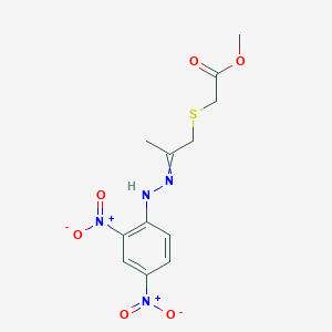 molecular formula C12H14N4O6S B1350814 methyl 2-({2-[(Z)-2-(2,4-dinitrophenyl)hydrazono]propyl}sulfanyl)acetate 