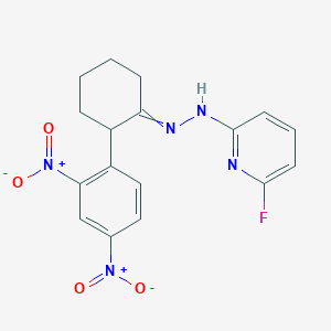molecular formula C17H16FN5O4 B1350830 2-(2,4-dinitrophenyl)cyclohexanone N-(6-fluoro-2-pyridinyl)hydrazone 