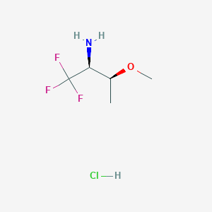 molecular formula C5H11ClF3NO B13508505 rac-(2R,3R)-1,1,1-trifluoro-3-methoxybutan-2-amine hydrochloride 