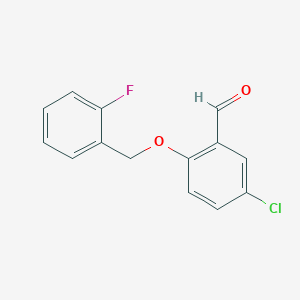 molecular formula C14H10ClFO2 B1350875 5-氯-2-[(2-氟苄基)氧基]苯甲醛 CAS No. 590360-21-7