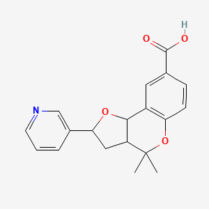 4,4-Dimethyl-2-pyridin-3-yl-2,3,3a,9b-tetrahydrofuro[3,2-c]chromene-8-carboxylic acid