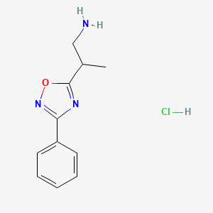 2-(3-Phenyl-1,2,4-oxadiazol-5-yl)propan-1-amine hydrochloride