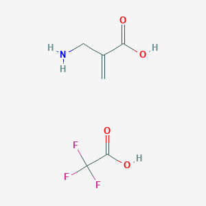 molecular formula C6H8F3NO4 B13508984 2-(Aminomethyl)prop-2-enoic acid, trifluoroacetic acid 