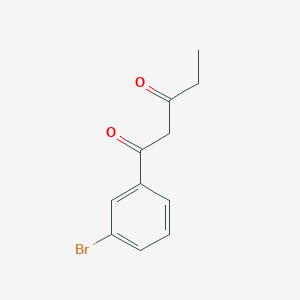 molecular formula C11H11BrO2 B13509002 1-(3-Bromophenyl)pentane-1,3-dione 