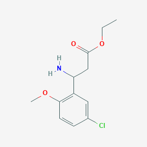 molecular formula C12H16ClNO3 B13509014 Ethyl 3-amino-3-(5-chloro-2-methoxyphenyl)propanoate 