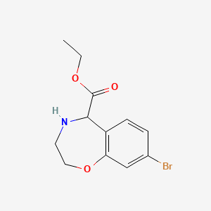 molecular formula C12H14BrNO3 B13509038 Ethyl 8-bromo-2,3,4,5-tetrahydro-1,4-benzoxazepine-5-carboxylate 