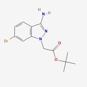 molecular formula C13H16BrN3O2 B13509051 tert-butyl 2-(3-amino-6-bromo-1H-indazol-1-yl)acetate 