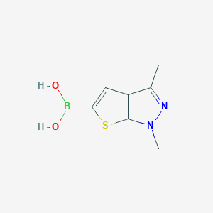 molecular formula C7H9BN2O2S B13509073 (1,3-Dimethyl-1H-thieno[2,3-c]pyrazol-5-yl)boronic acid 