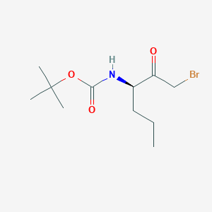 molecular formula C11H20BrNO3 B13509085 tert-butyl N-[(3R)-1-bromo-2-oxohexan-3-yl]carbamate 