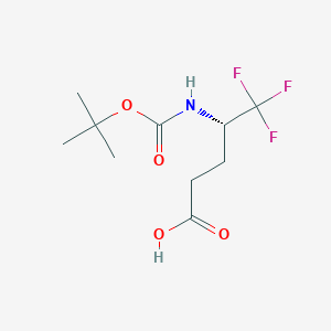 molecular formula C10H16F3NO4 B13509089 (4S)-4-{[(tert-butoxy)carbonyl]amino}-5,5,5-trifluoropentanoic acid CAS No. 1844121-29-4