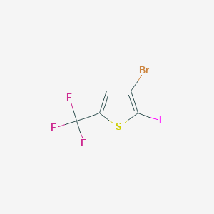 molecular formula C5HBrF3IS B13509121 3-Bromo-2-iodo-5-(trifluoromethyl)thiophene 