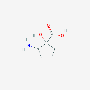 molecular formula C6H11NO3 B13509176 2-Amino-1-hydroxycyclopentanecarboxylic acid 