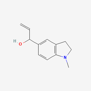 molecular formula C12H15NO B13509192 1-(1-Methylindolin-5-yl)prop-2-en-1-ol 