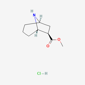 molecular formula C9H16ClNO2 B13509193 rac-methyl(1R,5S,6R)-8-azabicyclo[3.2.1]octane-6-carboxylatehydrochloride 