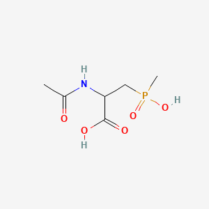 molecular formula C6H12NO5P B13509208 2-Acetamido-3-[hydroxy(methyl)phosphoryl]propanoic acid 