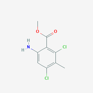 molecular formula C9H9Cl2NO2 B13509244 Methyl 6-amino-2,4-dichloro-3-methylbenzoate 