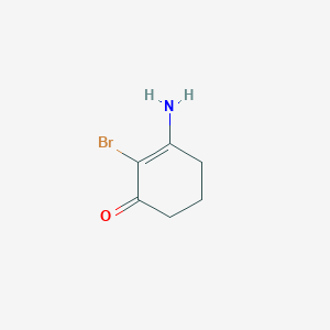 molecular formula C6H8BrNO B13509277 1-Amino-2-bromocyclohexene-3-one 