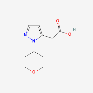 molecular formula C10H14N2O3 B13509286 2-[1-(oxan-4-yl)-1H-pyrazol-5-yl]aceticacid 