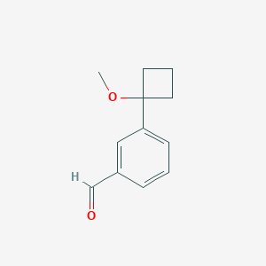 molecular formula C12H14O2 B13509289 3-(1-Methoxycyclobutyl)benzaldehyde 