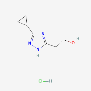 molecular formula C7H12ClN3O B13509377 2-(5-cyclopropyl-4H-1,2,4-triazol-3-yl)ethan-1-ol hydrochloride 