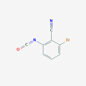 molecular formula C8H3BrN2O B13509391 2-Bromo-6-isocyanatobenzonitrile 