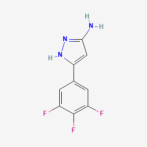 molecular formula C9H6F3N3 B13509425 5-(3,4,5-trifluorophenyl)-1H-pyrazol-3-amine 