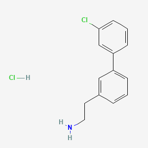 molecular formula C14H15Cl2N B13509434 2-[3-(3-Chlorophenyl)phenyl]ethan-1-amine hydrochloride 