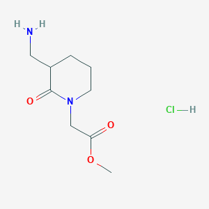 Methyl 2-[3-(aminomethyl)-2-oxopiperidin-1-yl]acetate hydrochloride