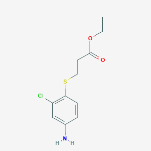 molecular formula C11H14ClNO2S B13509487 Ethyl 3-((4-amino-2-chlorophenyl)thio)propanoate 